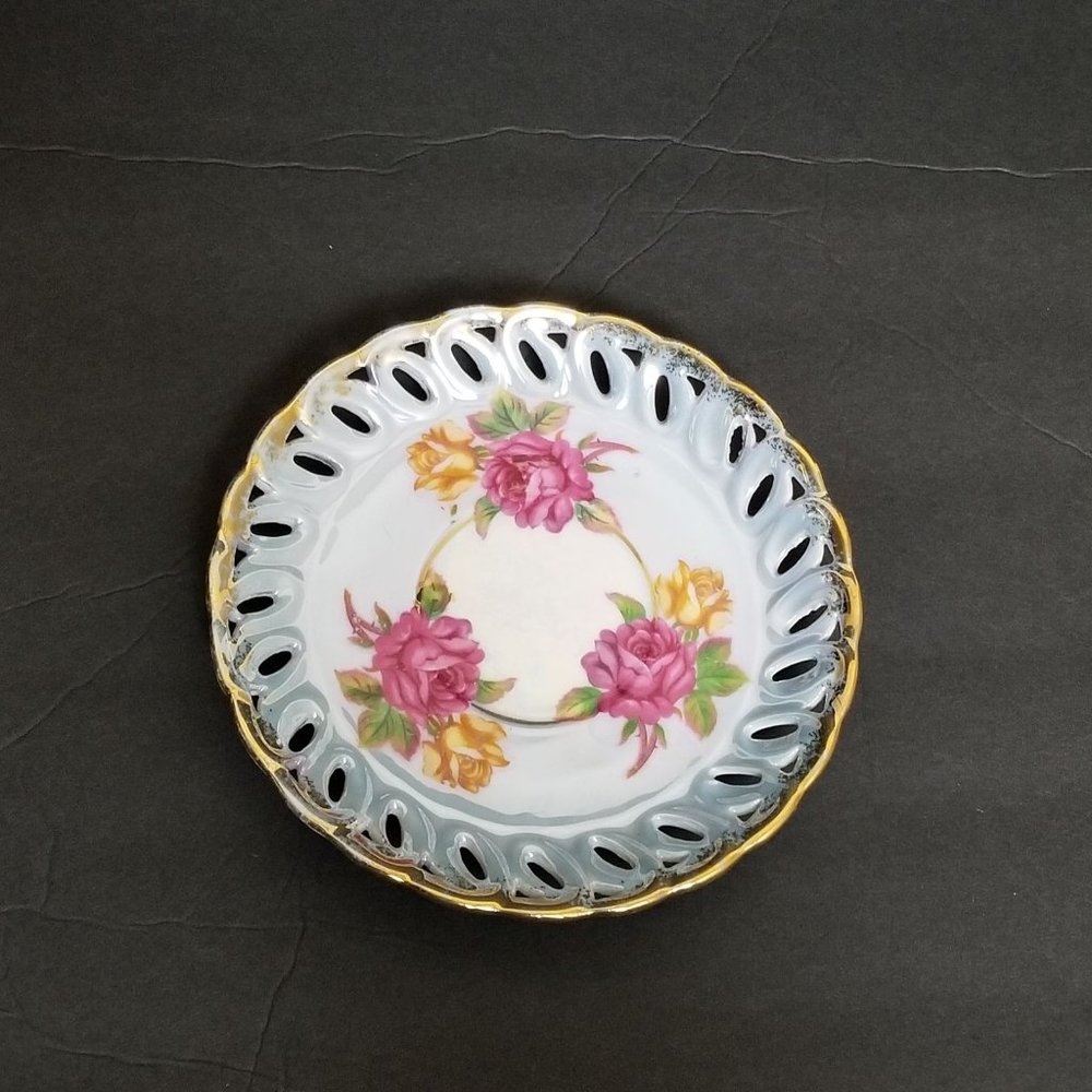 Vintage LM Royal Halsey Floral Saucer Plate